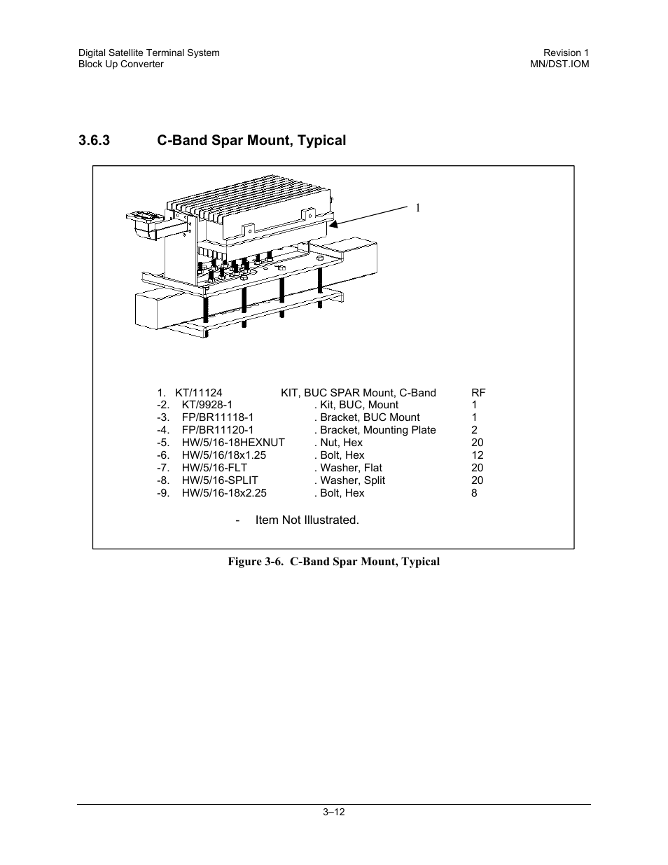 C-band spar mount, typical | Comtech EF Data DST User Manual | Page 42 / 66