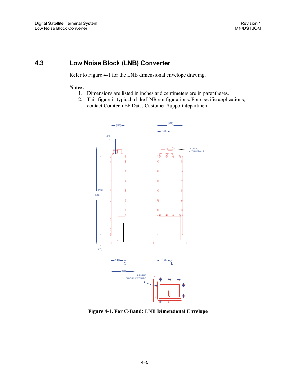 Low noise block (lnb) converter, 3 low noise block (lnb) converter | Comtech EF Data DST User Manual | Page 47 / 66