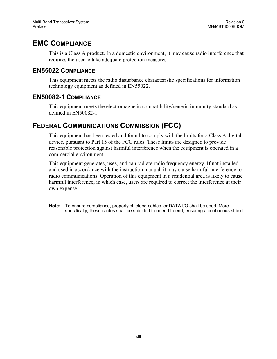 Emc c, Fcc) | Comtech EF Data MBT-4000B User Manual | Page 10 / 71