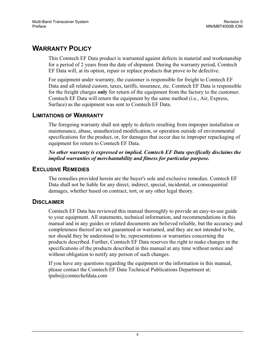 Comtech EF Data MBT-4000B User Manual | Page 12 / 71