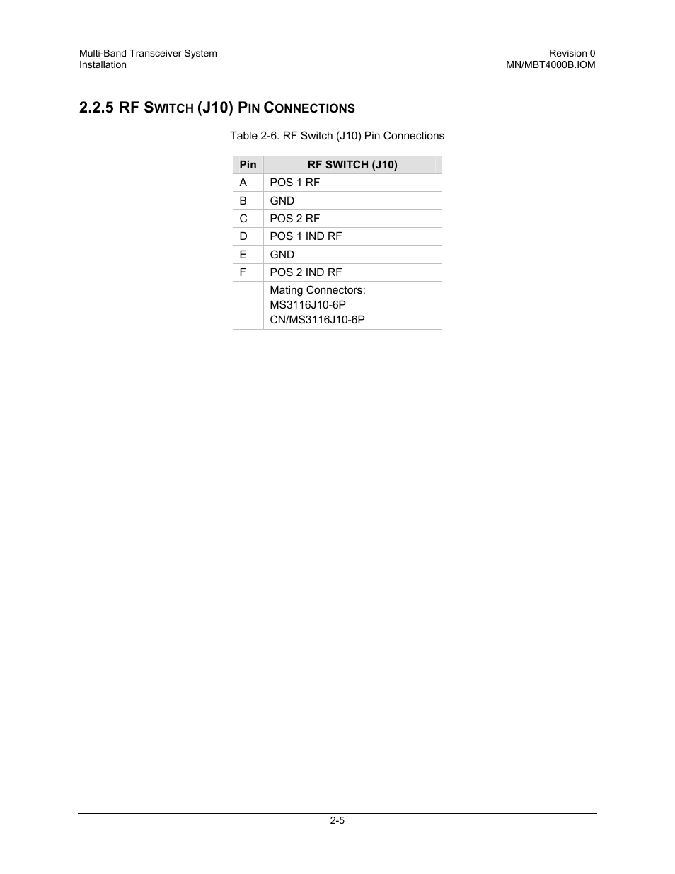 5 rf s, J10) p | Comtech EF Data MBT-4000B User Manual | Page 23 / 71