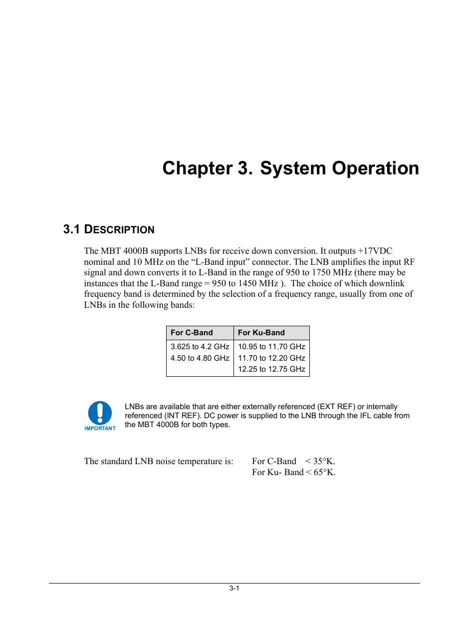 System operation, Chapter 3. system operation | Comtech EF Data MBT-4000B User Manual | Page 25 / 71