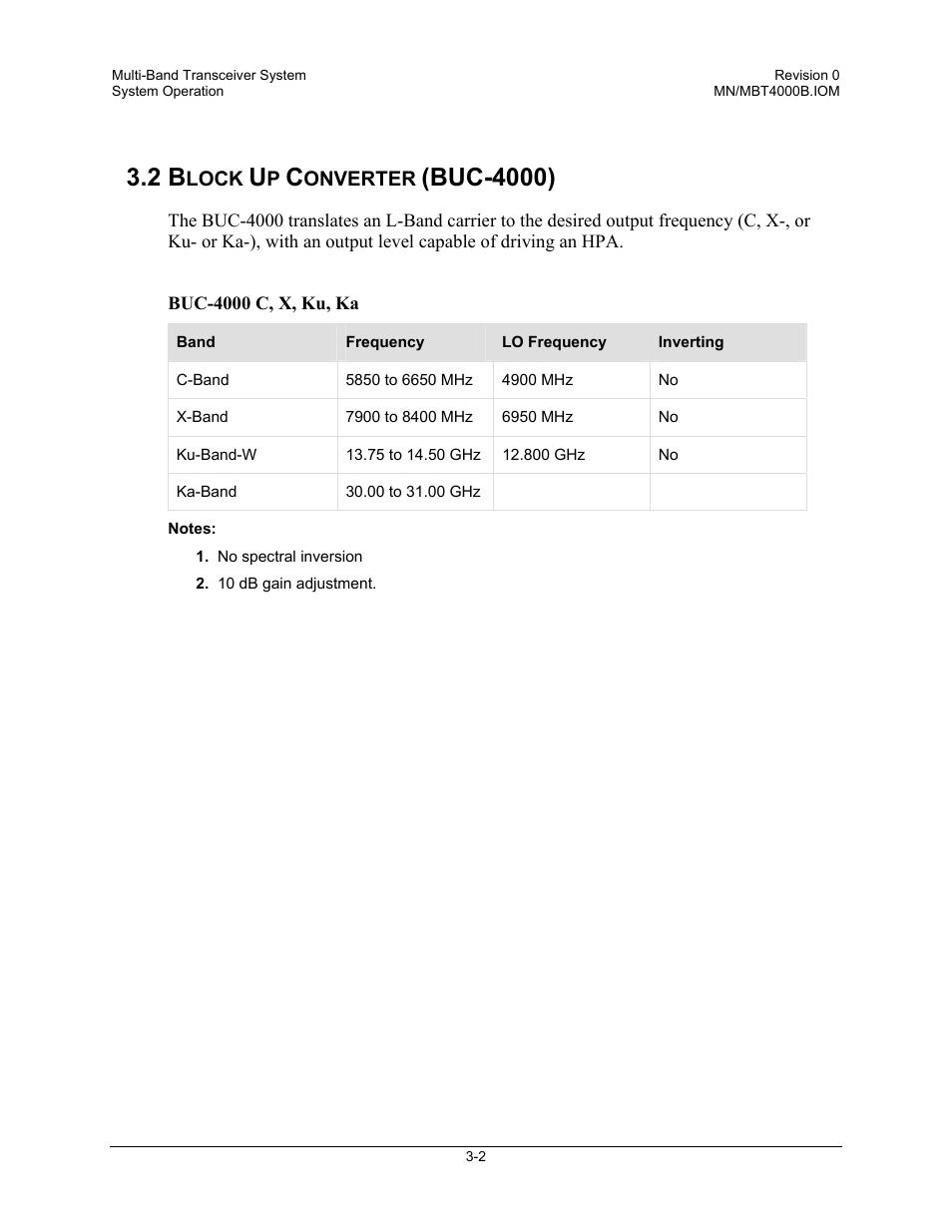 Buc-4000), Lock, Onverter | Comtech EF Data MBT-4000B User Manual | Page 26 / 71