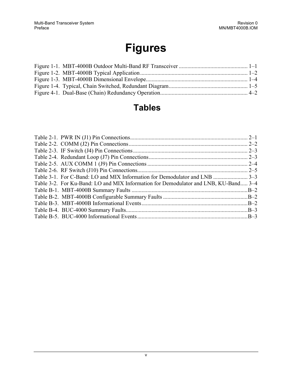 Figures, Tables | Comtech EF Data MBT-4000B User Manual | Page 7 / 71