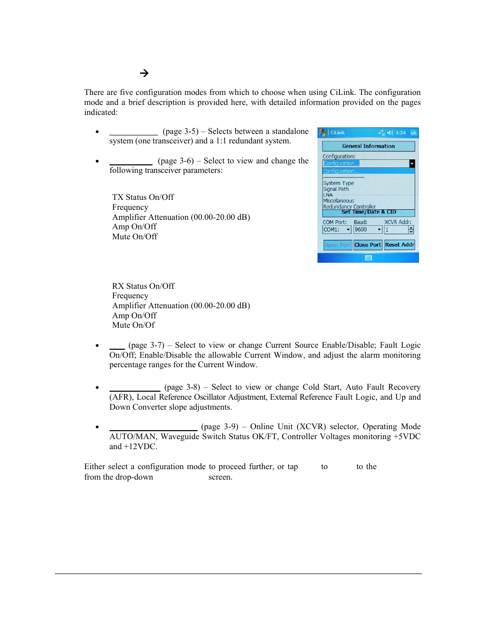 2 main menu ( configuration, 2 main menu æ configuration | Comtech EF Data CiLink User Manual | Page 26 / 38