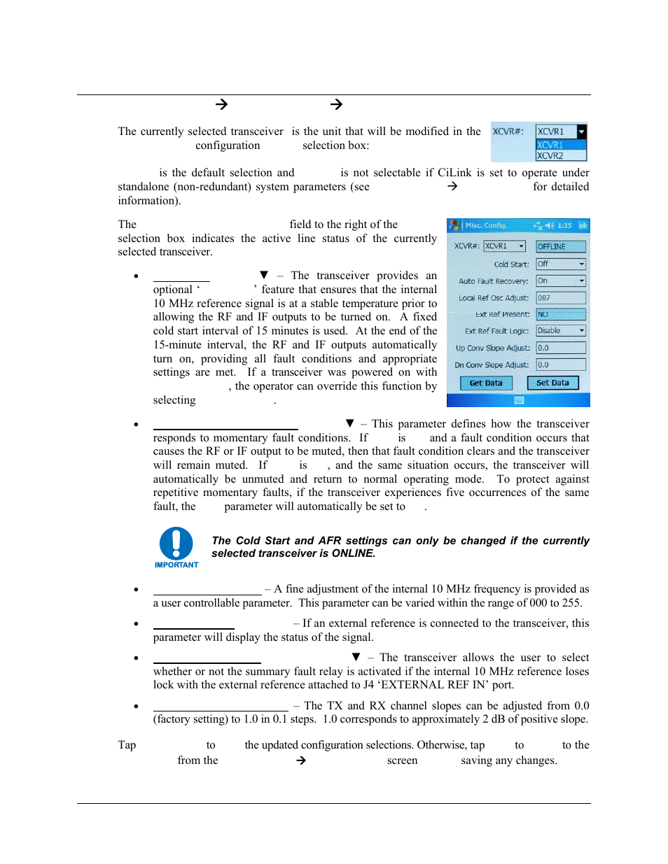 Main menu ( configuration ( miscellaneous, 4 main menu æ configuration æ miscellaneous | Comtech EF Data CiLink User Manual | Page 30 / 38