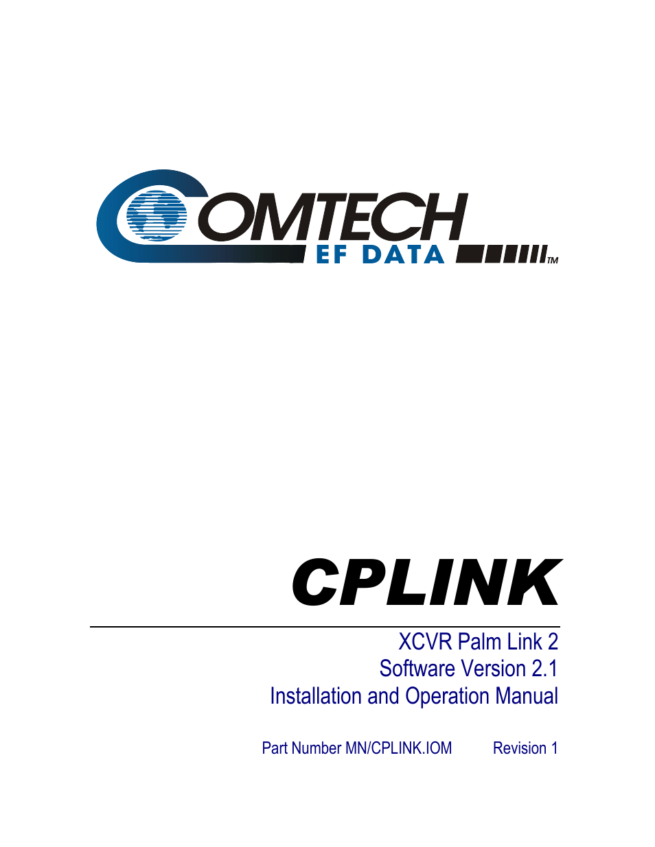 Comtech EF Data CPLINK User Manual | 26 pages