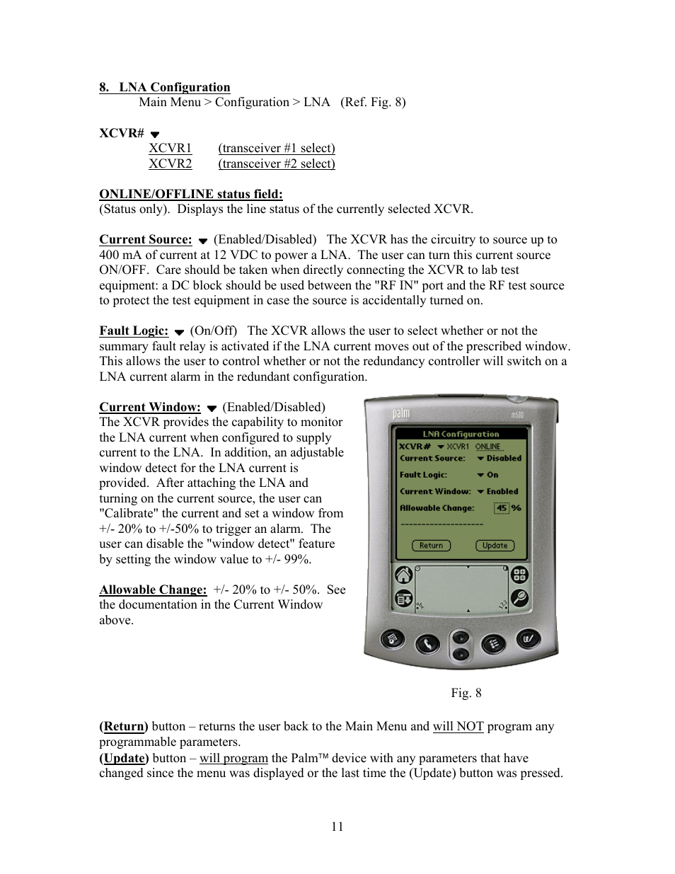 Lna configuration | Comtech EF Data CPLINK User Manual | Page 13 / 26