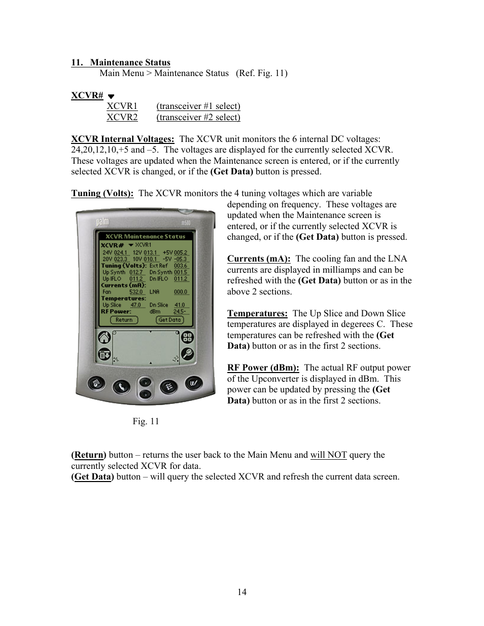 Maintenance status | Comtech EF Data CPLINK User Manual | Page 16 / 26