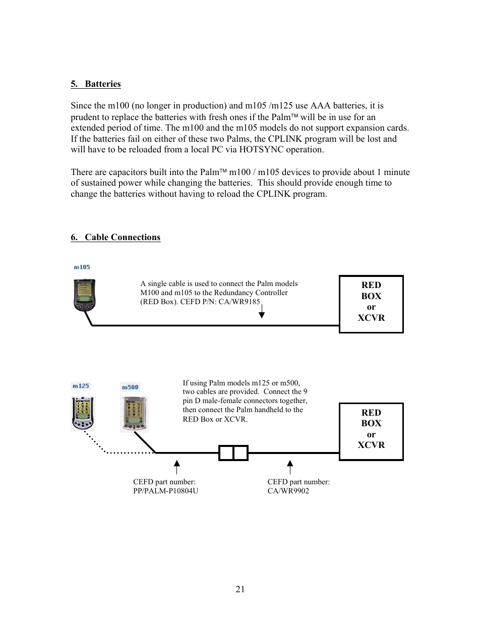 Batteries, Cable connections, Batteries 6. cable connections | Comtech EF Data CPLINK User Manual | Page 23 / 26