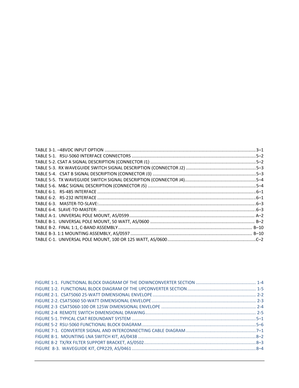 Viii, Tables, Figures | Comtech EF Data CSAT-5060 User Manual | Page 10 / 224