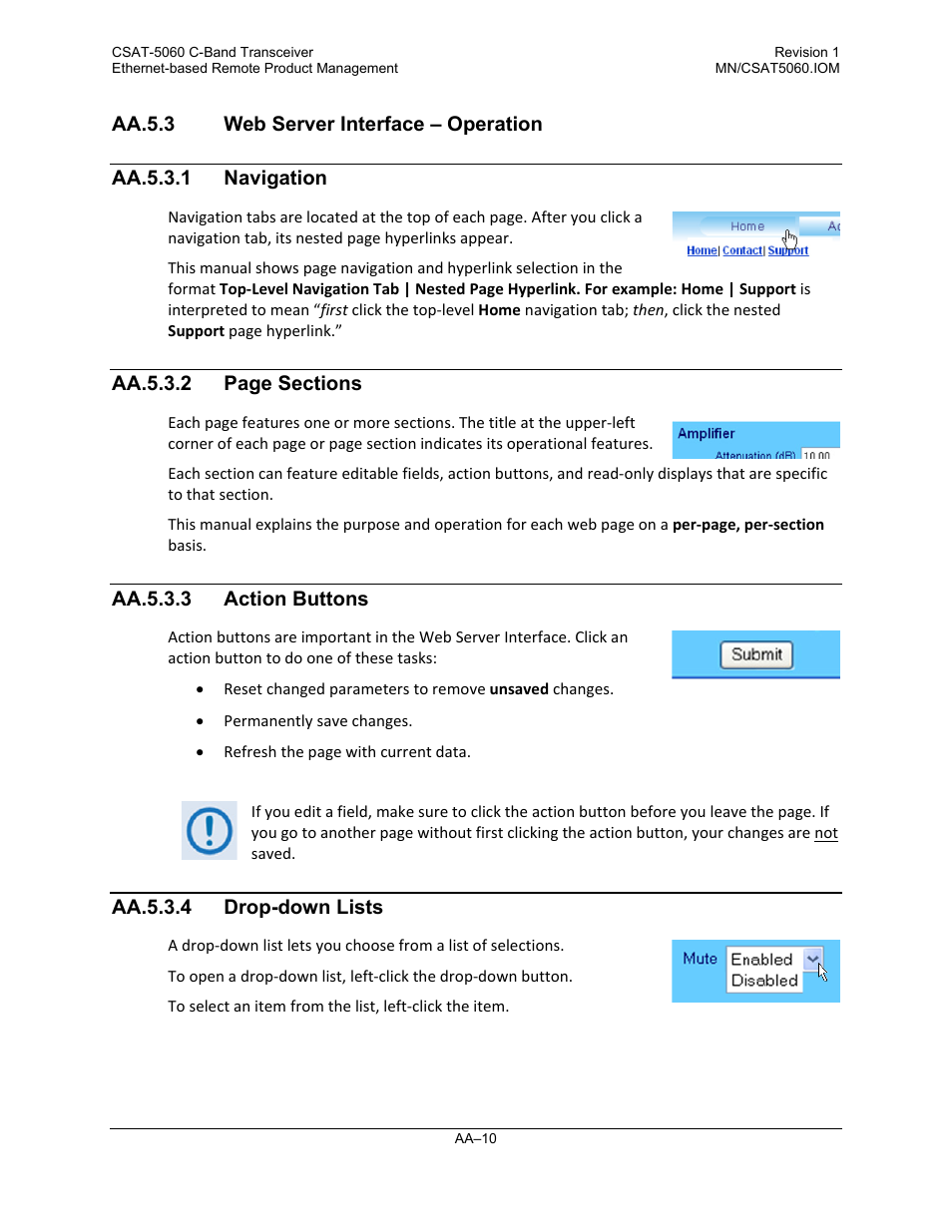 Aa.5.3 web server interface – operation | Comtech EF Data CSAT-5060 User Manual | Page 174 / 224