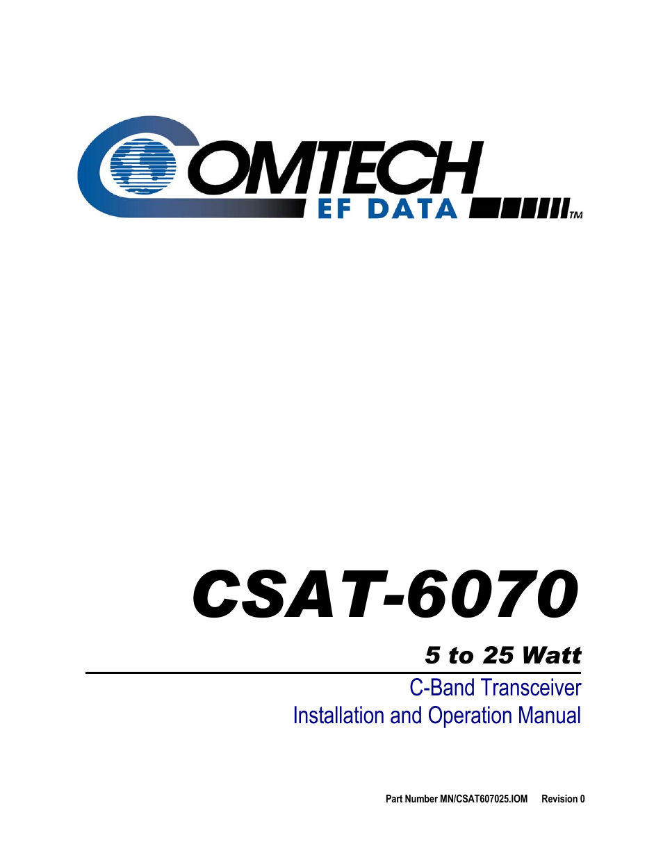 Comtech EF Data CSAT-6070 User Manual | 114 pages