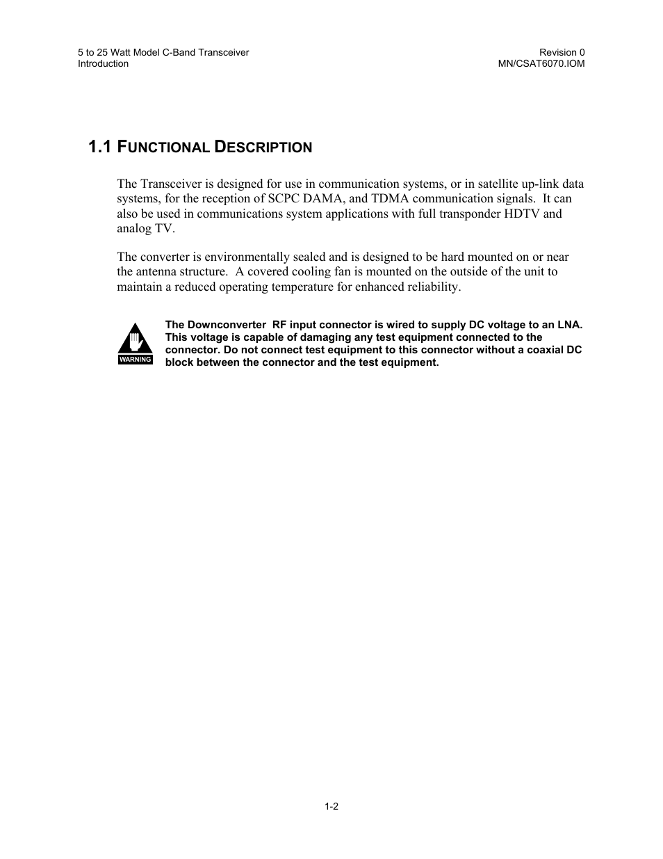 Functional description | Comtech EF Data CSAT-6070 User Manual | Page 28 / 114