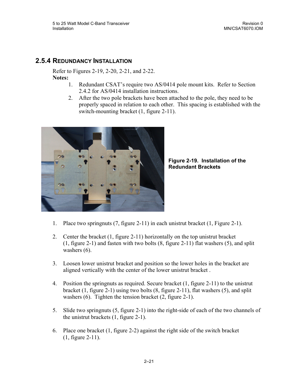 Redundancy installation | Comtech EF Data CSAT-6070 User Manual | Page 55 / 114