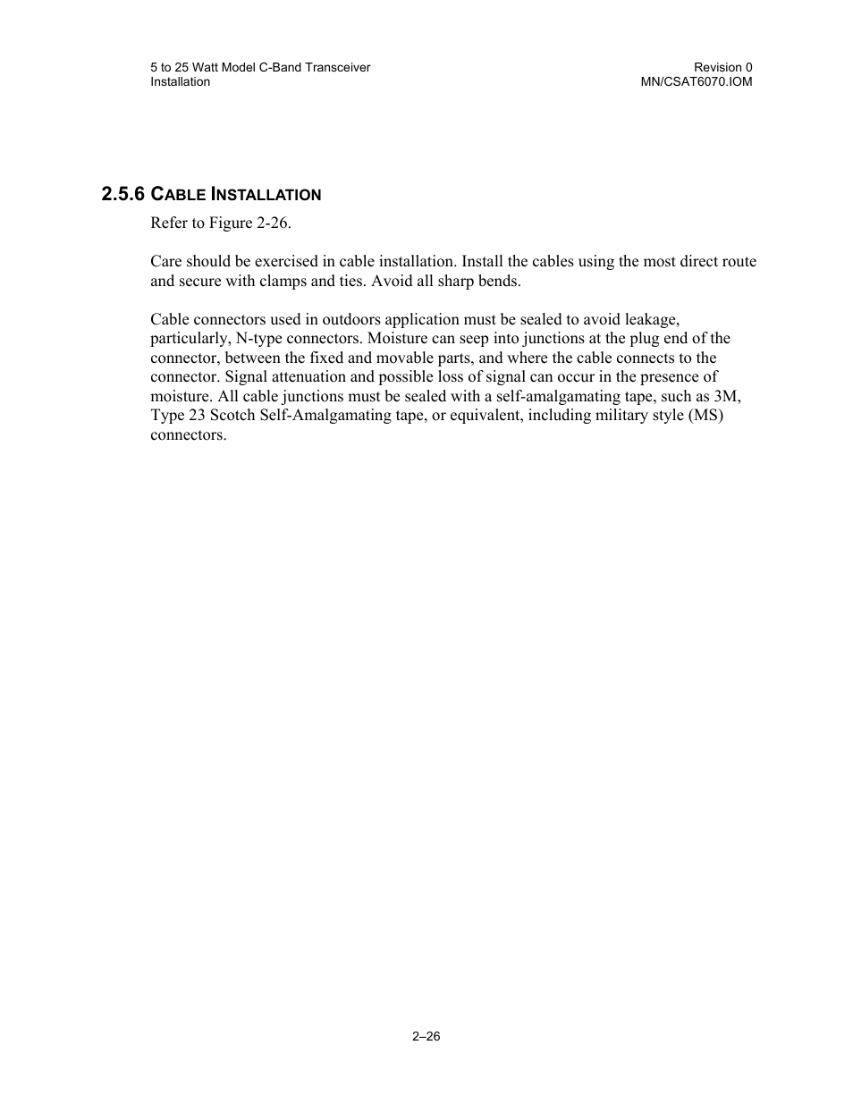 Cable installation | Comtech EF Data CSAT-6070 User Manual | Page 60 / 114