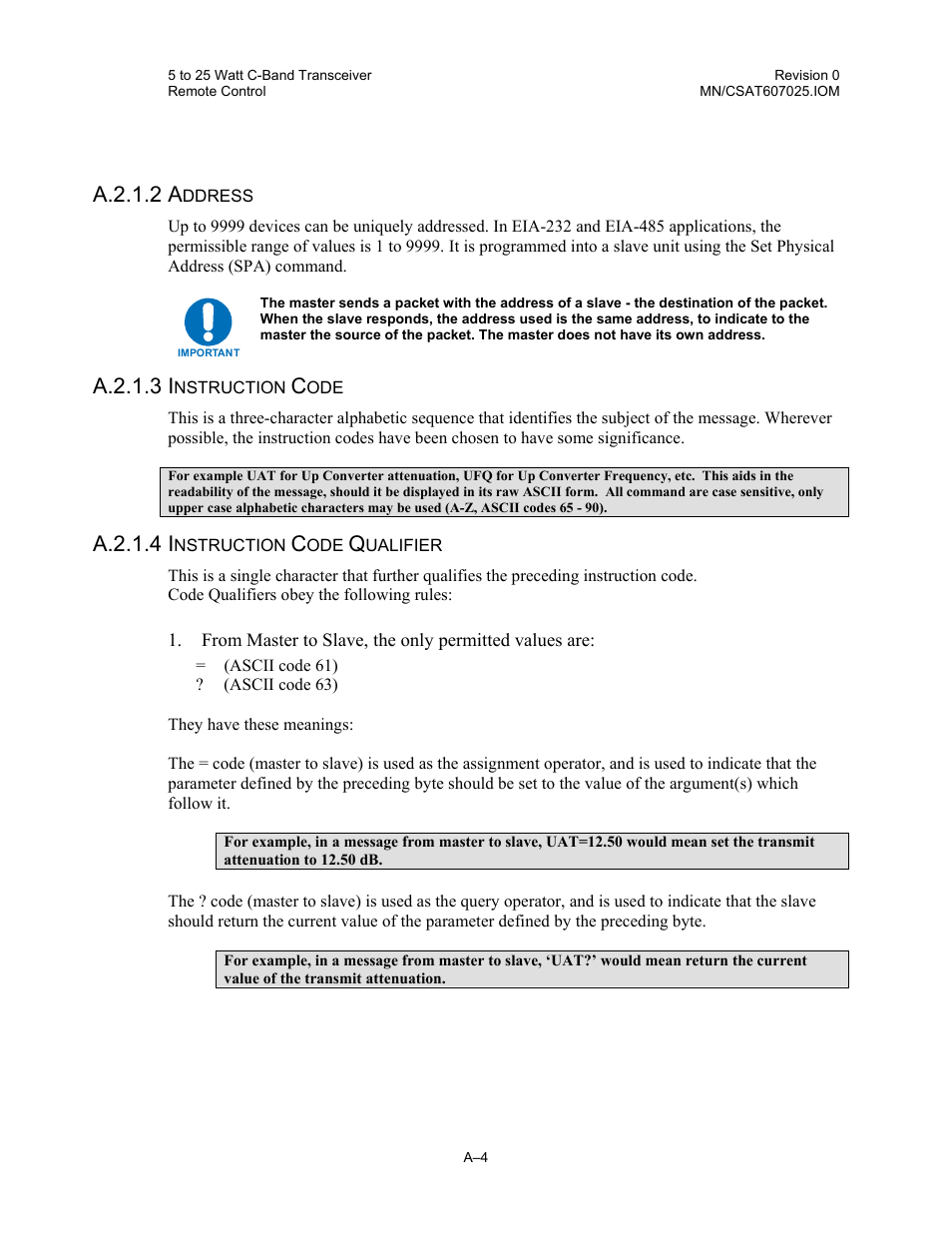 A.2.1.2 a, A.2.1.3 i, A.2.1.4 i | Comtech EF Data CSAT-6070 User Manual | Page 78 / 114