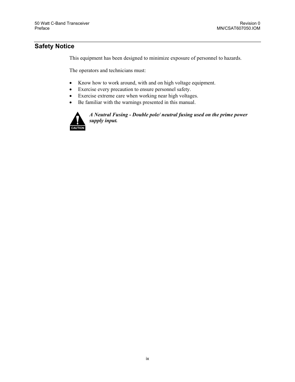 Safety notice | Comtech EF Data CSAT-6070 User Manual | Page 17 / 102