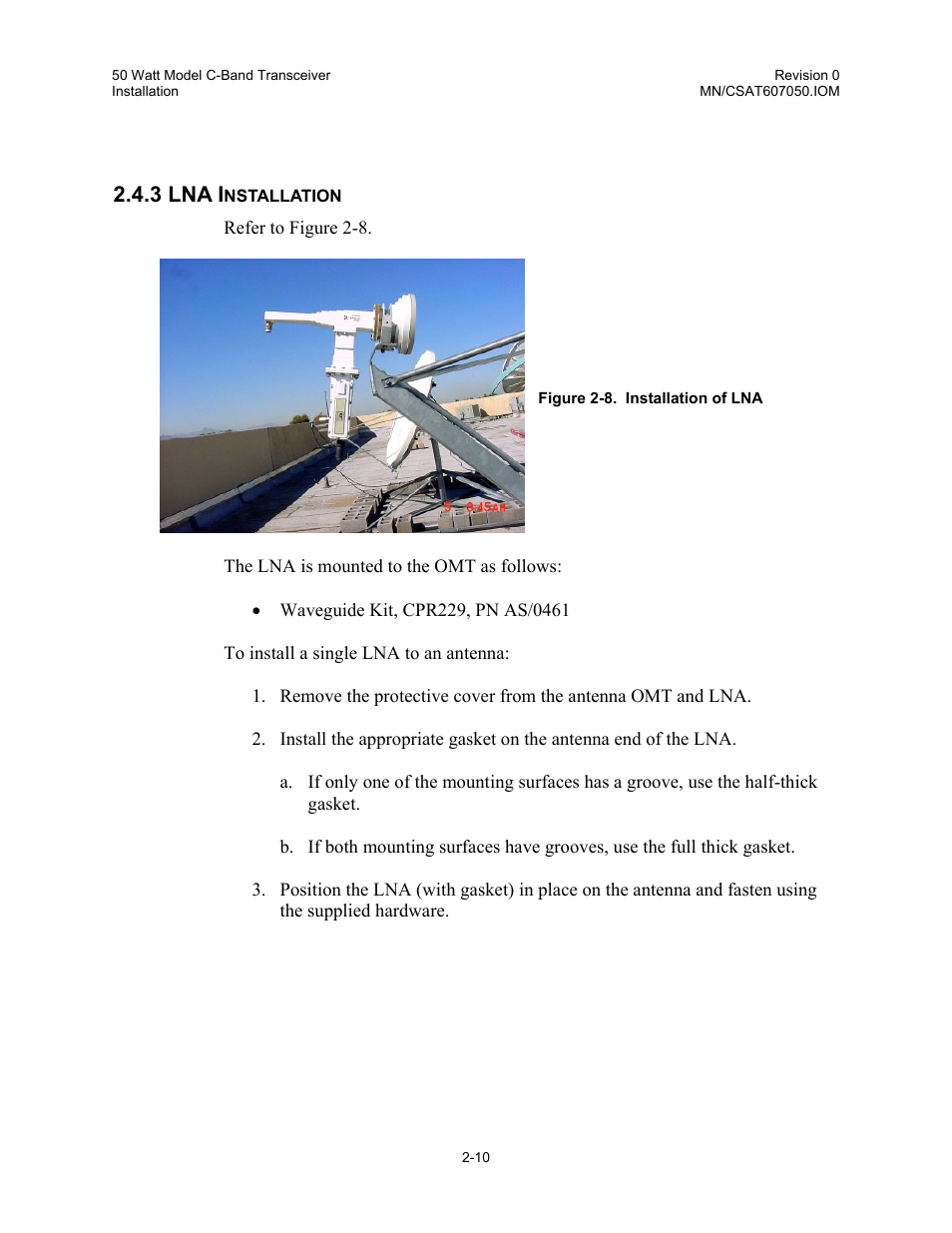 Lna installation, 3 lna i | Comtech EF Data CSAT-6070 User Manual | Page 34 / 102