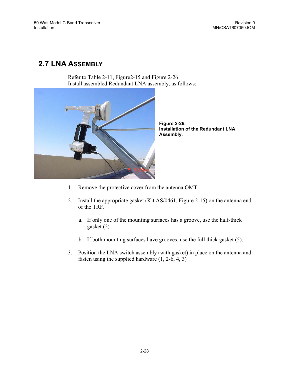 Lna assembly, 7 lna a | Comtech EF Data CSAT-6070 User Manual | Page 52 / 102