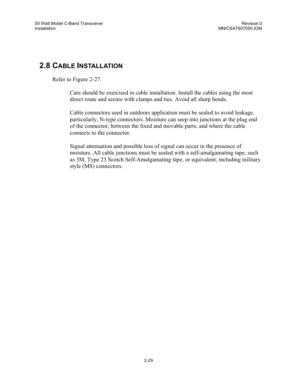 Cable installation | Comtech EF Data CSAT-6070 User Manual | Page 53 / 102