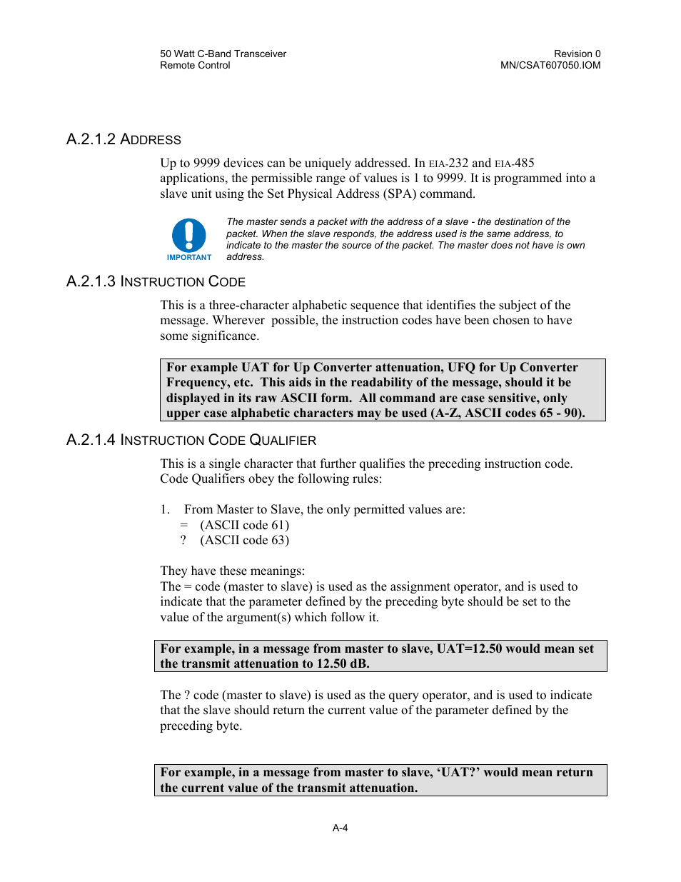 A.2.1.2 a, A.2.1.3 i, A.2.1.4 i | Comtech EF Data CSAT-6070 User Manual | Page 68 / 102