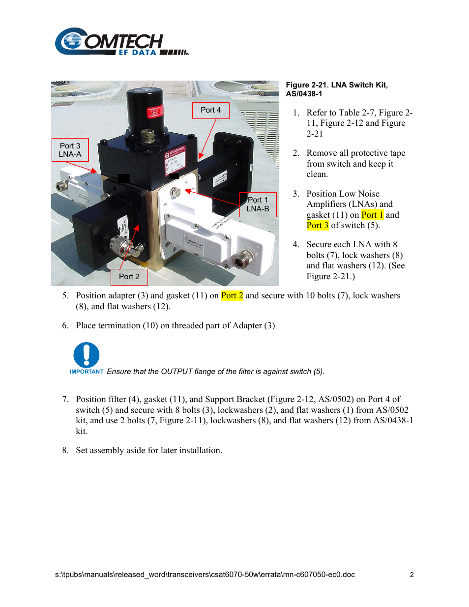 Comtech EF Data CSAT-6070 User Manual | Page 8 / 102