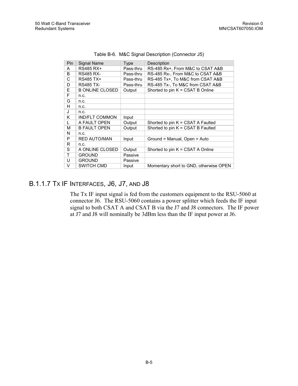 B.1.1.7 t, If i, J6, j7 | Comtech EF Data CSAT-6070 User Manual | Page 87 / 102