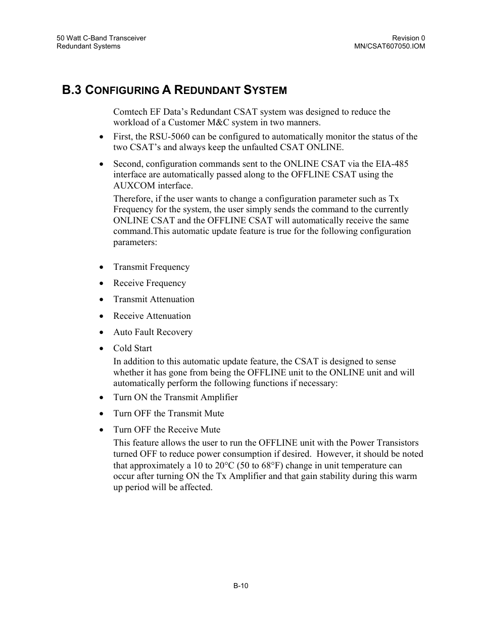 Configuring a redundant system, B.3 c | Comtech EF Data CSAT-6070 User Manual | Page 92 / 102