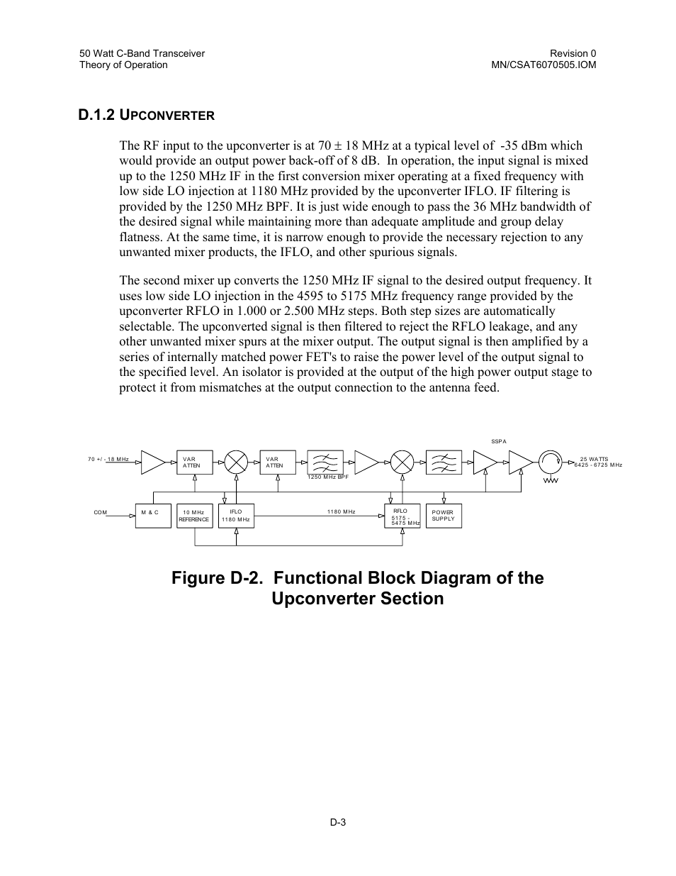 Upconverter, D.1.2 u, Pconverter | Comtech EF Data CSAT-6070 User Manual | Page 99 / 102