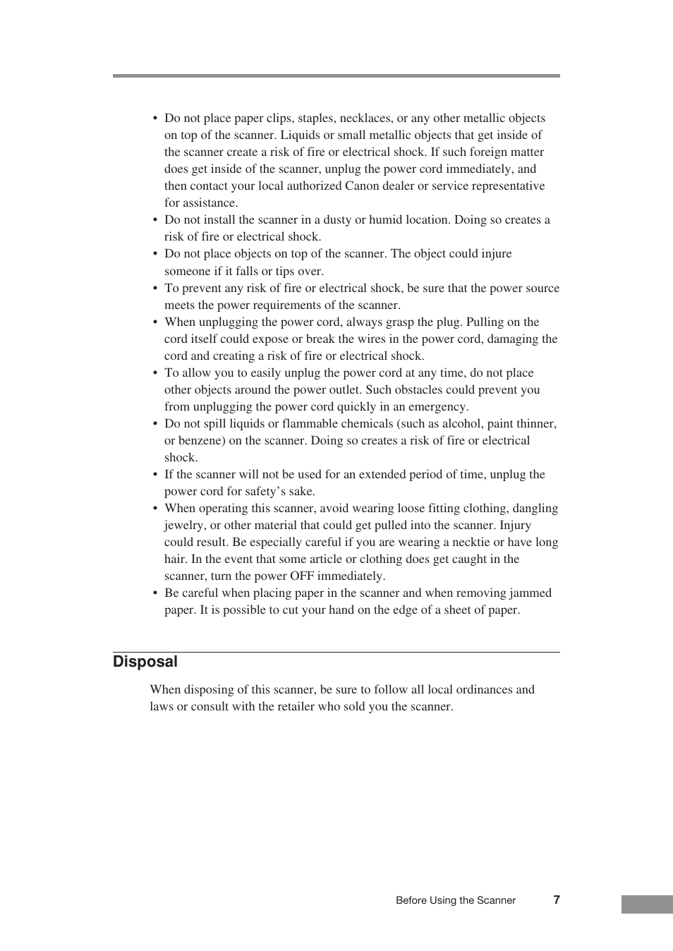 Disposal | Canon CR-55 User Manual | Page 11 / 70