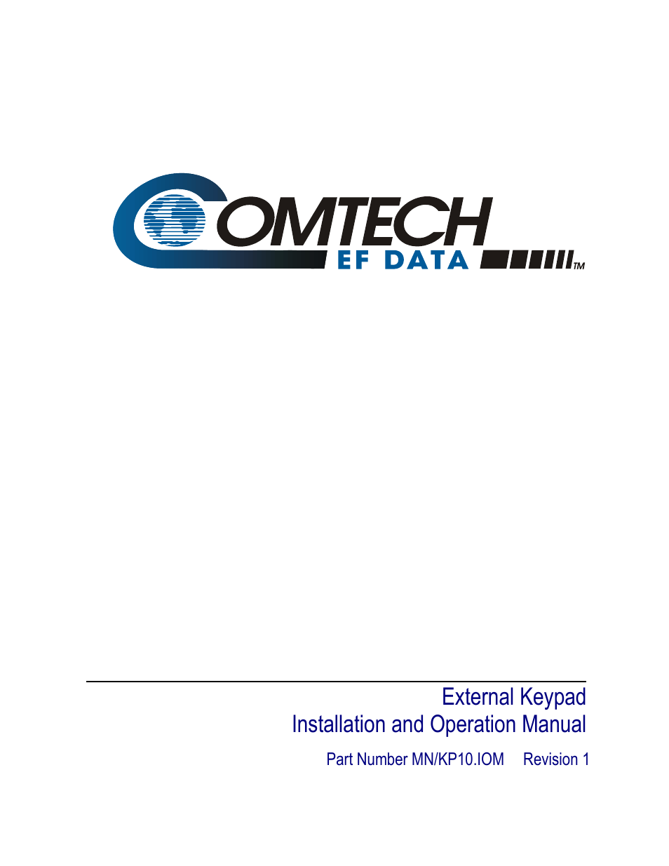 Comtech EF Data KP-10 User Manual | 44 pages