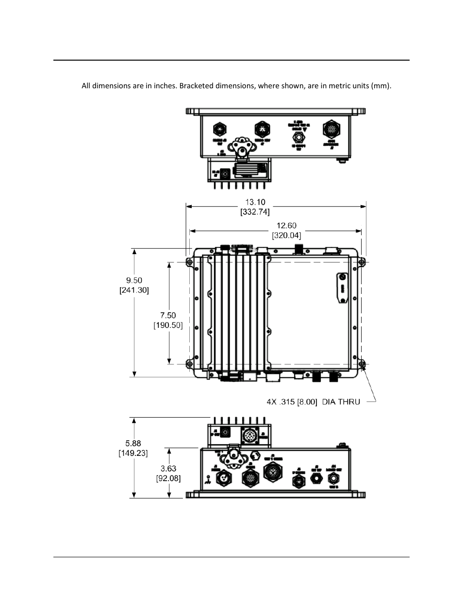 5 dimensional envelope | Comtech EF Data MBT-4000B User Manual | Page 21 / 88