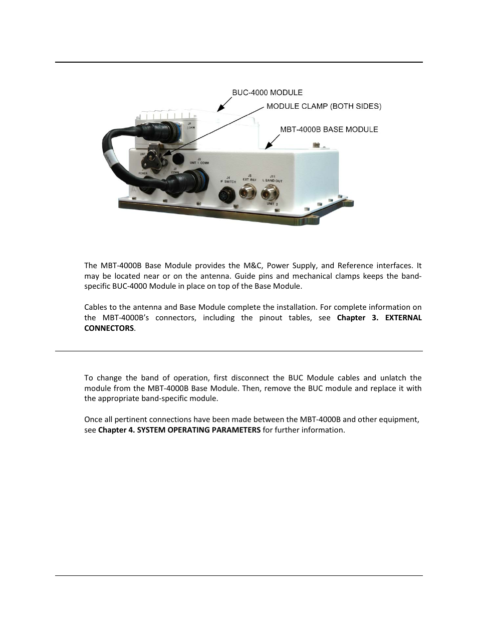 2 installing the mbt-4000b, 3 operation | Comtech EF Data MBT-4000B User Manual | Page 24 / 88