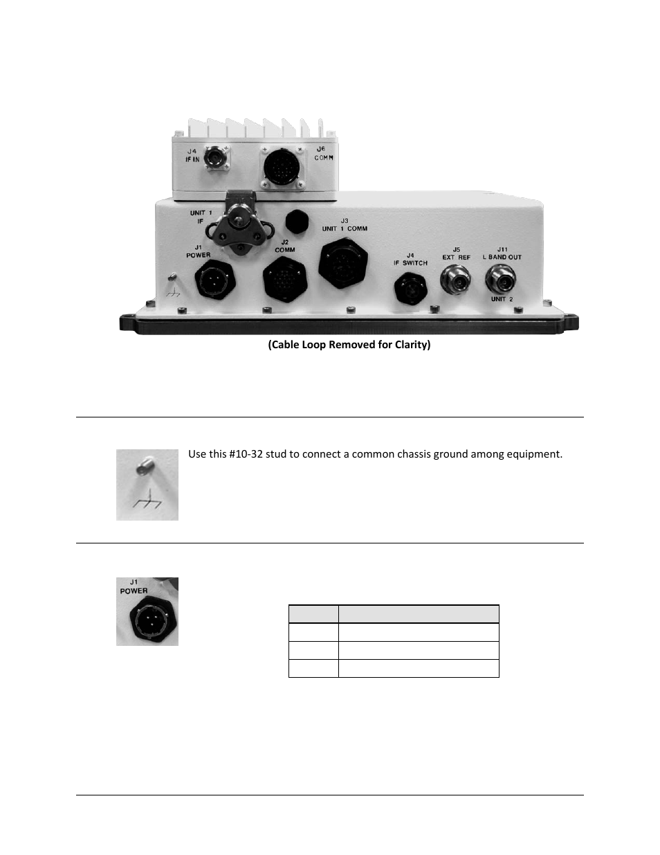 1 if signal side connections, 1 ground connector, 2 j1 | power | Comtech EF Data MBT-4000B User Manual | Page 27 / 88