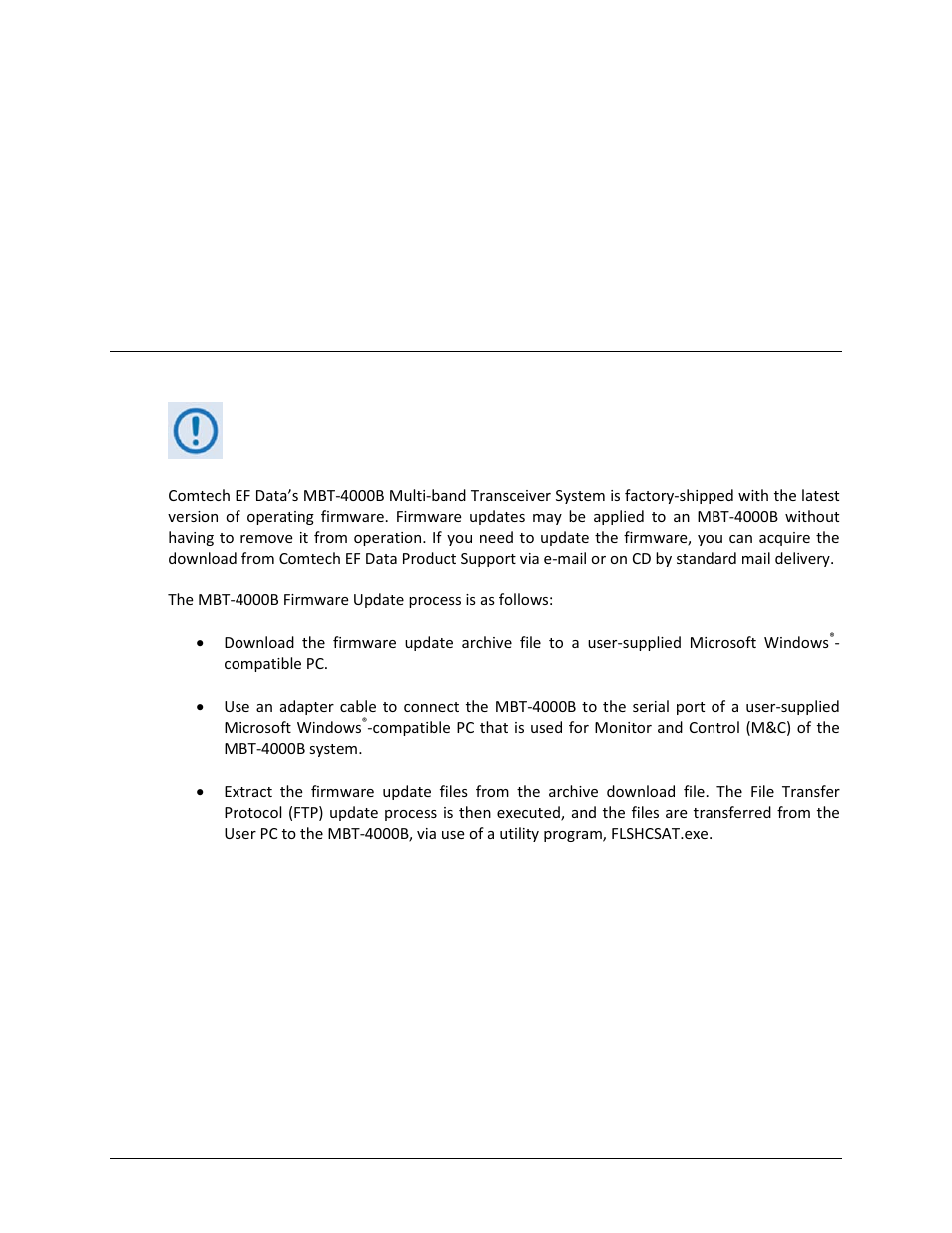 Chapter 5. updating firmware, 1 introduction | Comtech EF Data MBT-4000B User Manual | Page 41 / 88