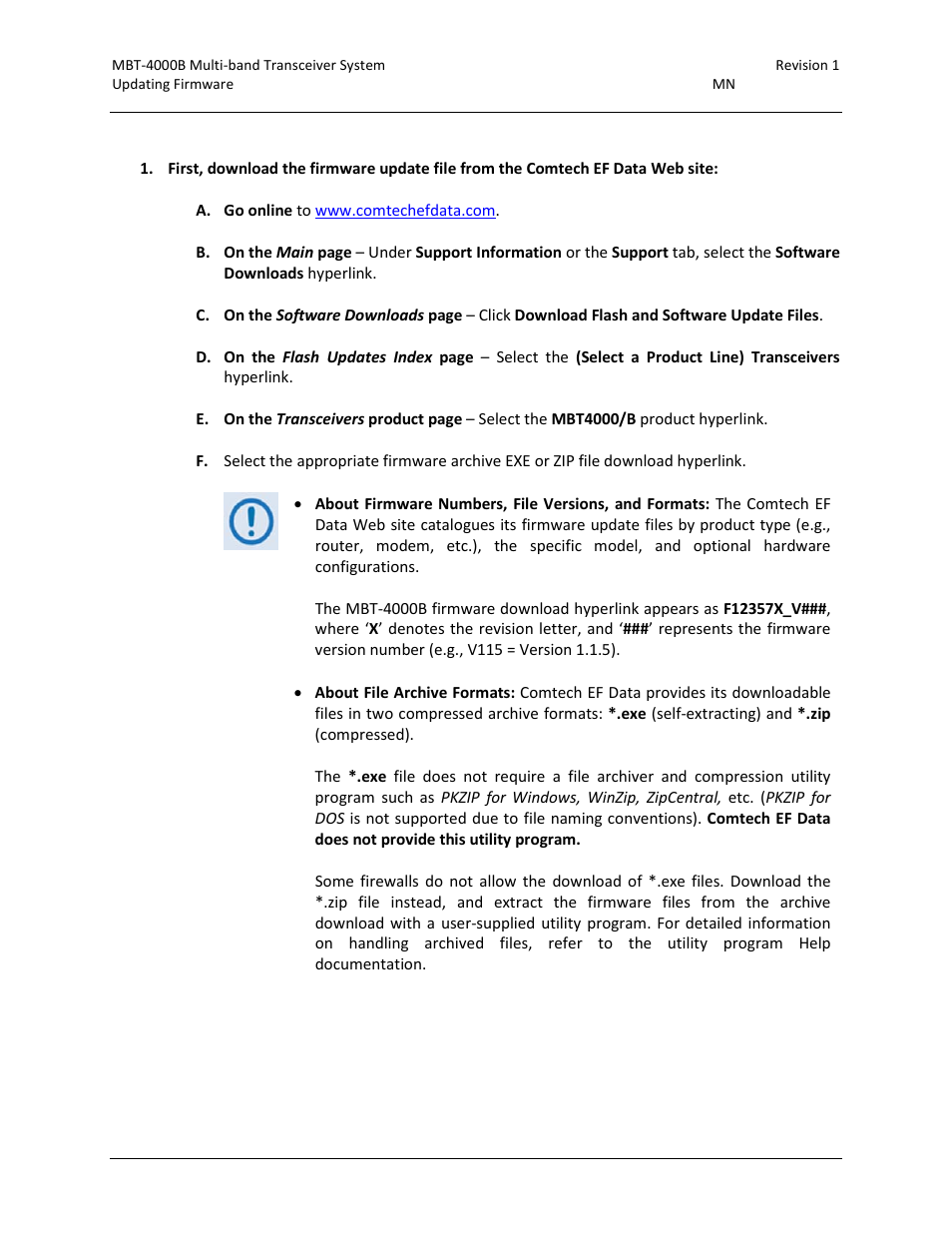 3 downloading and extracting the firmware update | Comtech EF Data MBT-4000B User Manual | Page 46 / 88