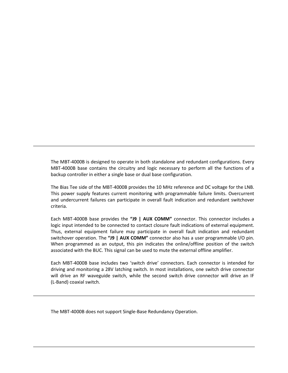 Appendix b. redundancy configuration / operation, B.1 overview, B.2 single-base redundancy operation | Comtech EF Data MBT-4000B User Manual | Page 79 / 88