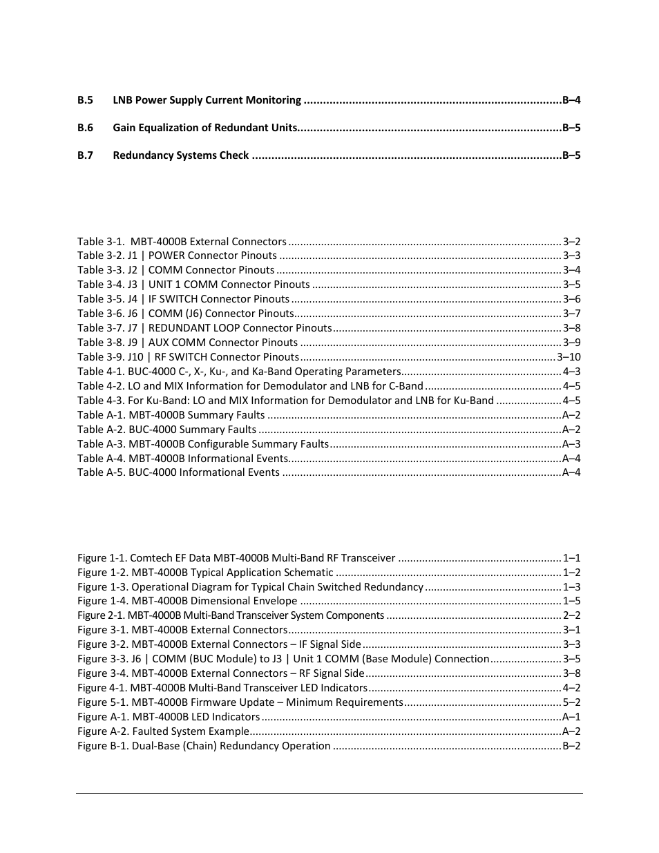 Tables and figures, Tables, Figures | Comtech EF Data MBT-4000B User Manual | Page 8 / 88