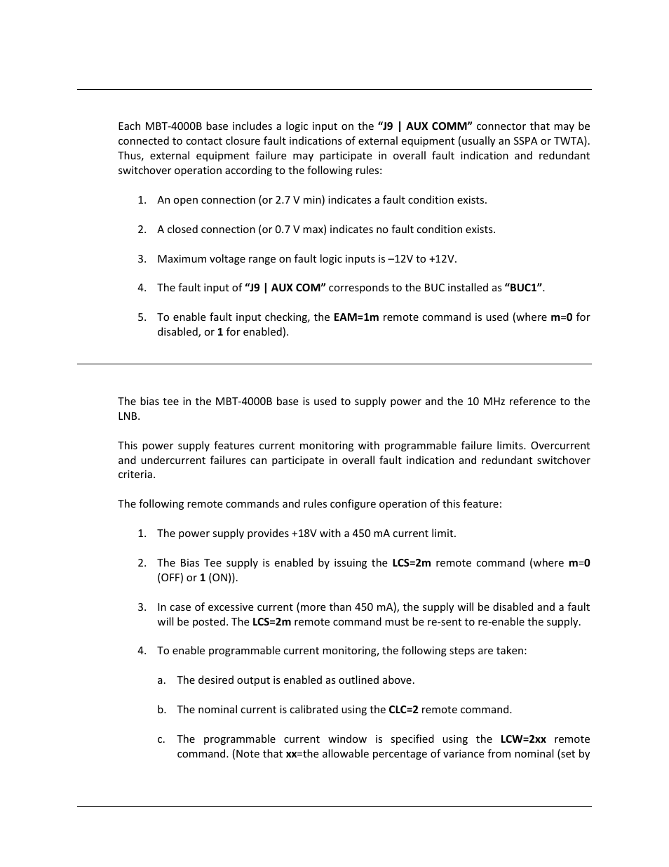 B.4 external fault monitoring, B.5 lnb power supply current monitoring | Comtech EF Data MBT-4000B User Manual | Page 82 / 88