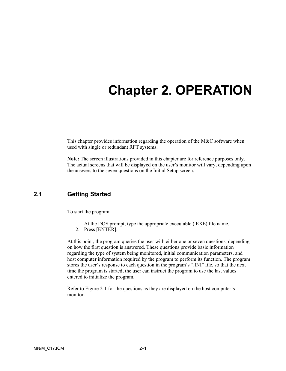 Operation, Getting started, Chapter 2. operation | Comtech EF Data M&C Software User Manual | Page 15 / 34