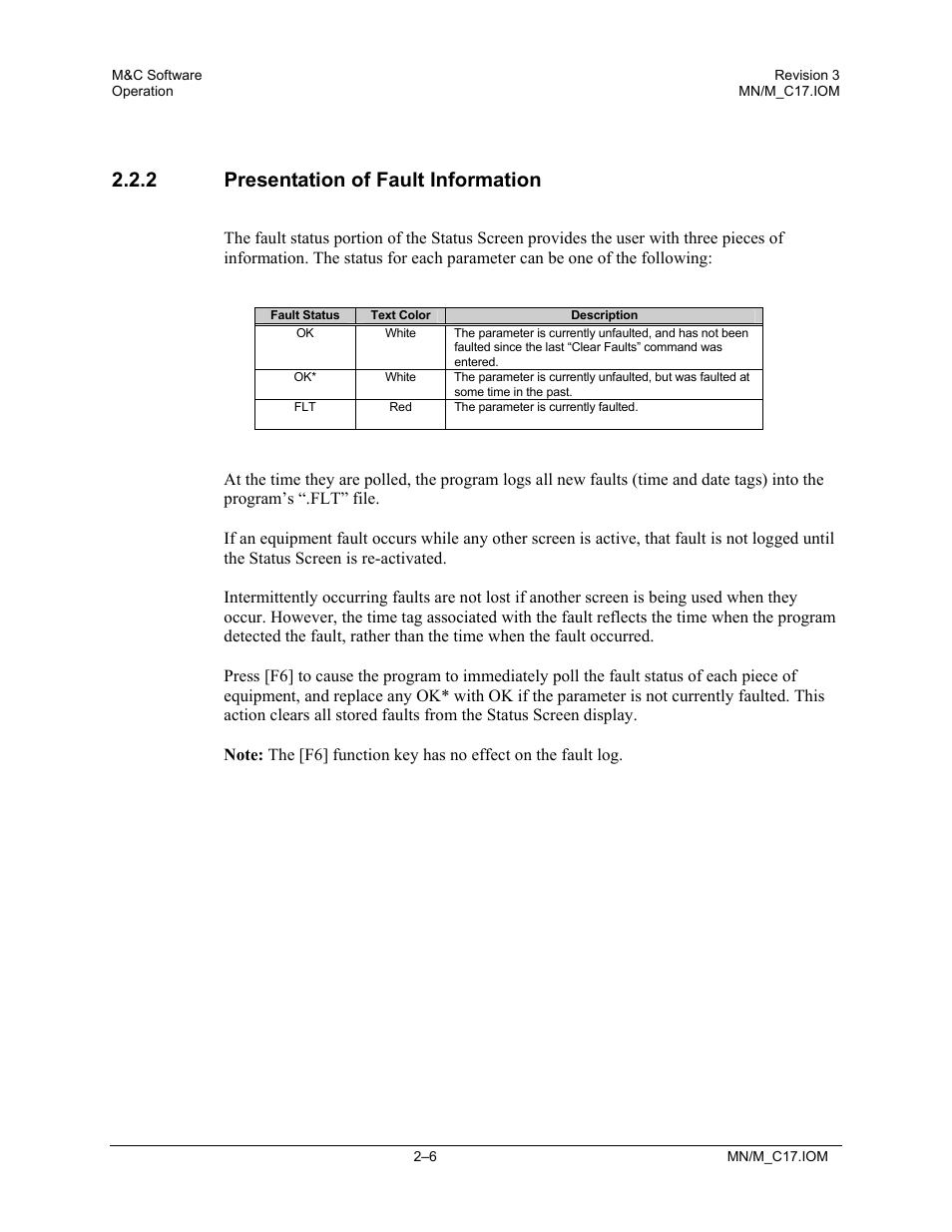 Presentation of fault information, 2 presentation of fault information | Comtech EF Data M&C Software User Manual | Page 20 / 34