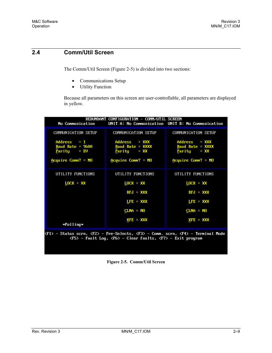 Comm/util screen, 4 comm/util screen | Comtech EF Data M&C Software User Manual | Page 23 / 34