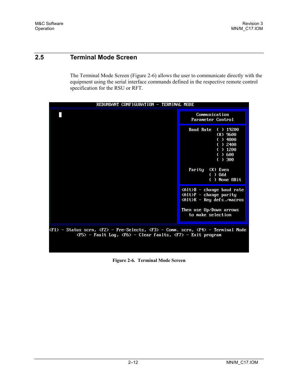 Terminal mode screen, 5 terminal mode screen | Comtech EF Data M&C Software User Manual | Page 26 / 34