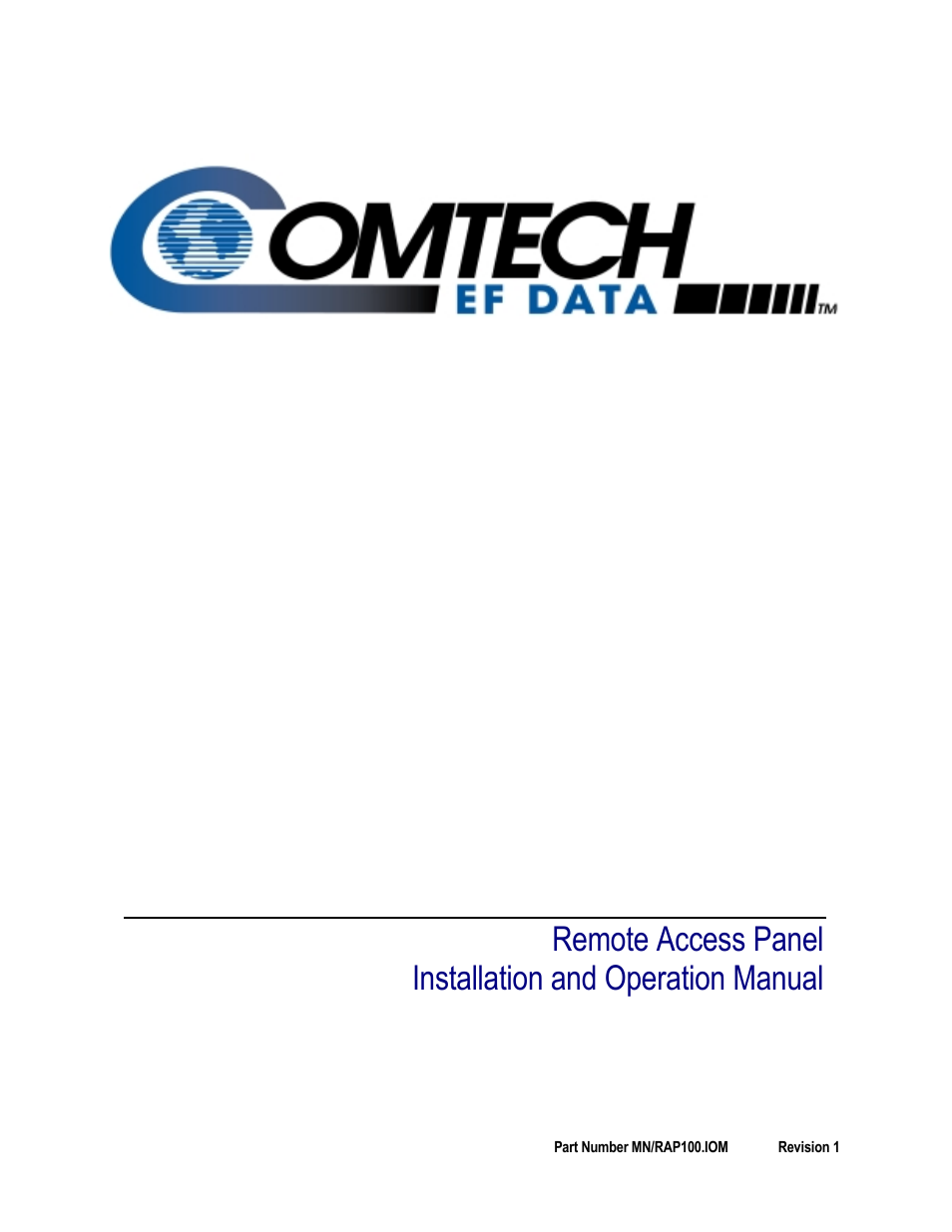 Comtech EF Data RAP-100 User Manual | 34 pages