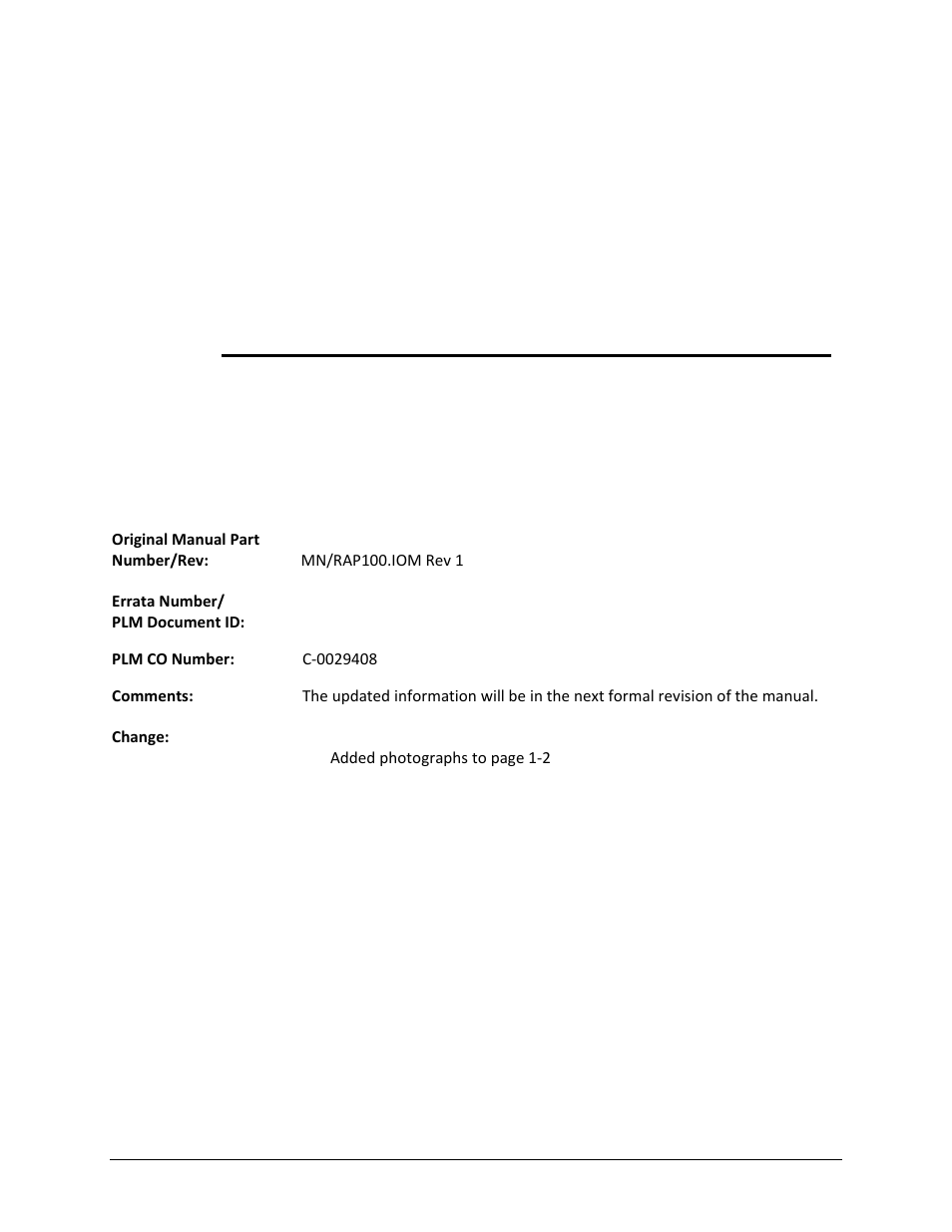 Errata a, Rap-100 | Comtech EF Data RAP-100 User Manual | Page 3 / 34