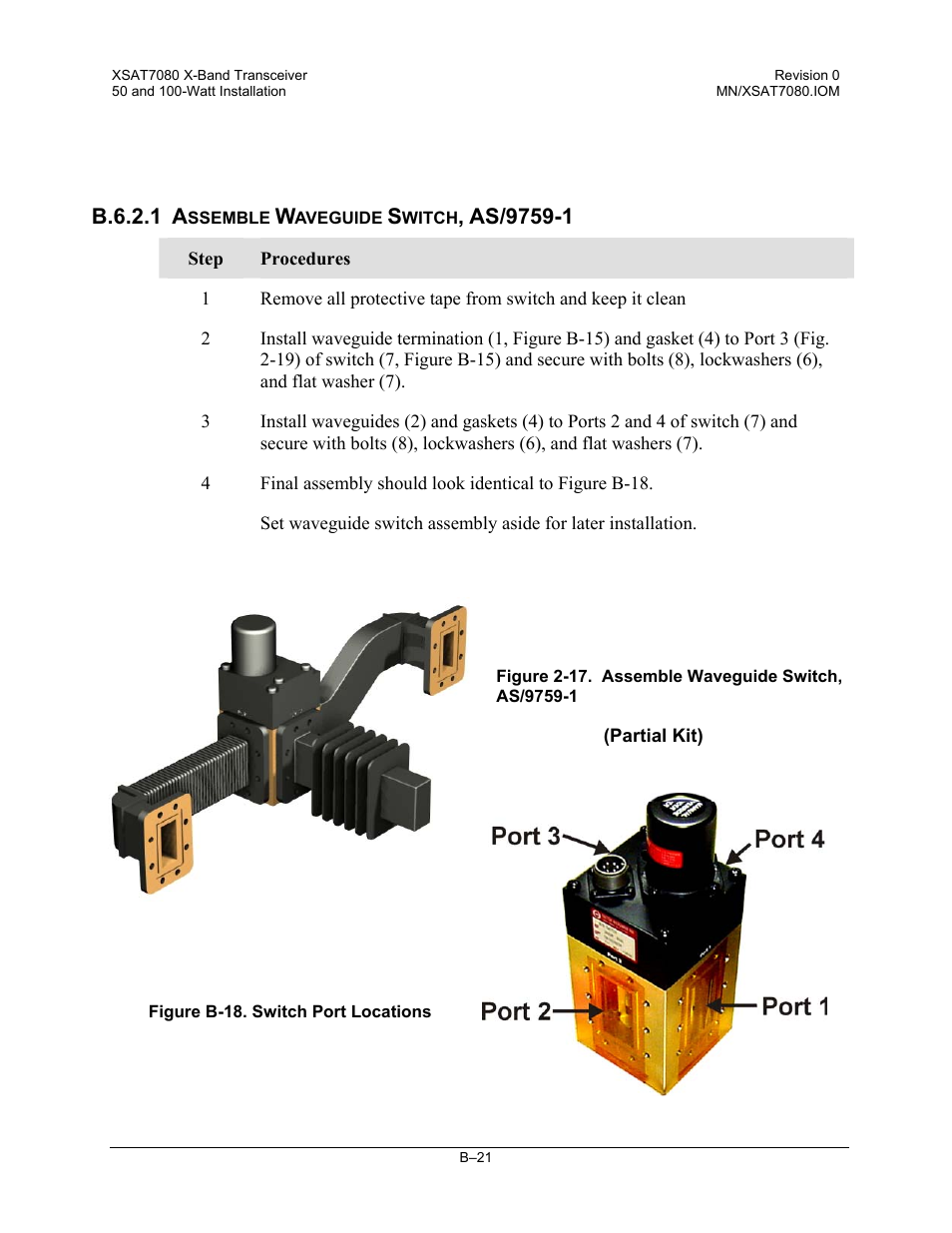 Assemble waveguide switch, as/9759-1 | Comtech EF Data XSAT-7080 User Manual | Page 131 / 142