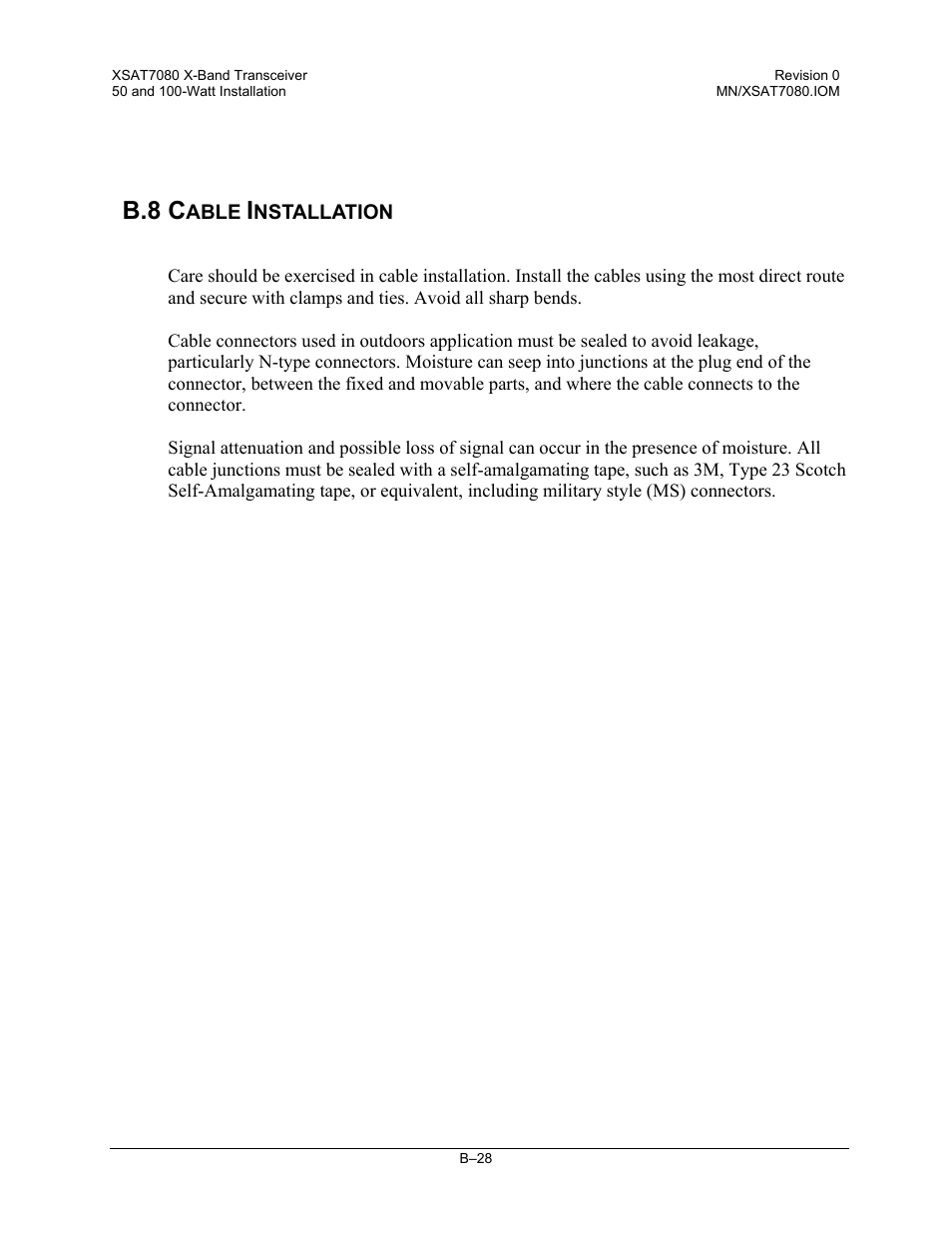 Cable installation, B.8 c | Comtech EF Data XSAT-7080 User Manual | Page 138 / 142