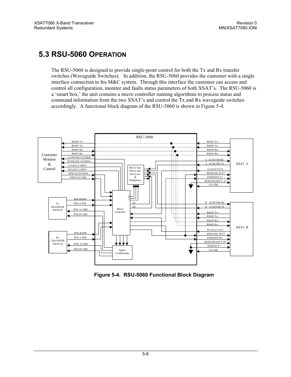 Rsu-5060 operation, Peration | Comtech EF Data XSAT-7080 User Manual | Page 64 / 142