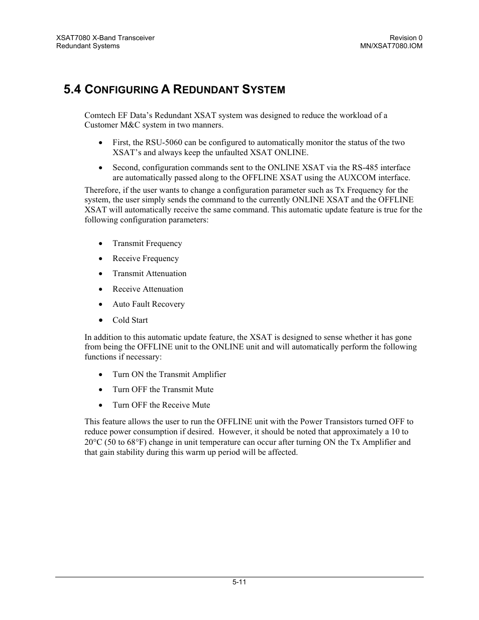 Configuring a redundant system | Comtech EF Data XSAT-7080 User Manual | Page 67 / 142